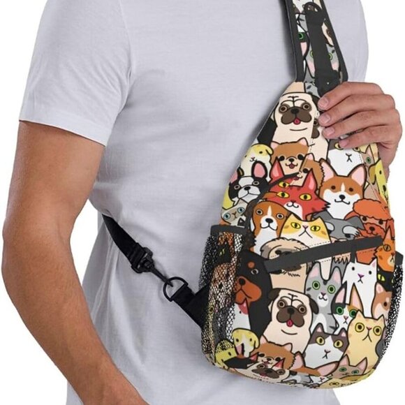 Vintage Elephant Sling Backpack Unisex Crossbody Chest Bag Shoulder Chest Bag Fo - Picture 3 of 9